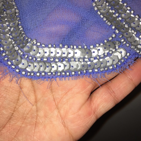 Aqua sheer embellished blouse - Picture 5 of 5